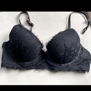 Aerie plunge push up bra with black lace